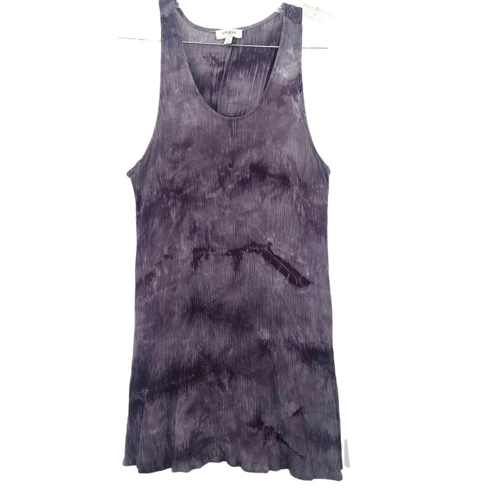 Umgee Sleeveless Dress Medium Gray Tie Dye